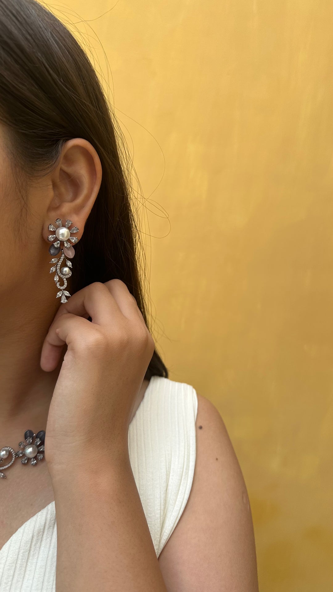 Periwinkle Necklace and Earrings