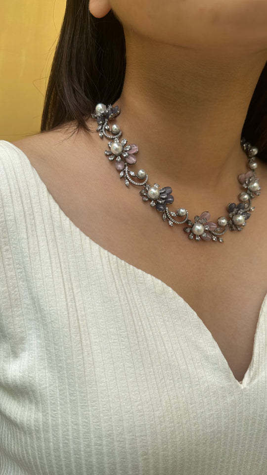 Periwinkle Necklace and Earrings