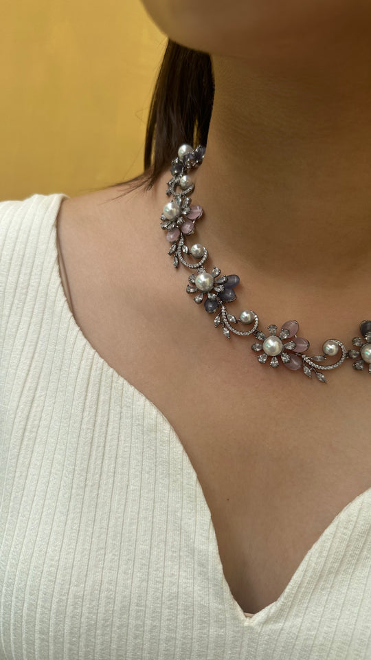 Periwinkle Necklace and Earrings