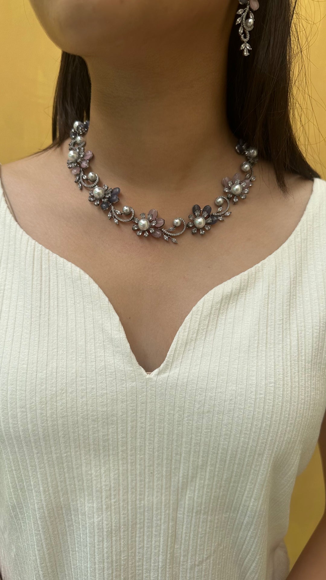 Periwinkle Necklace and Earrings