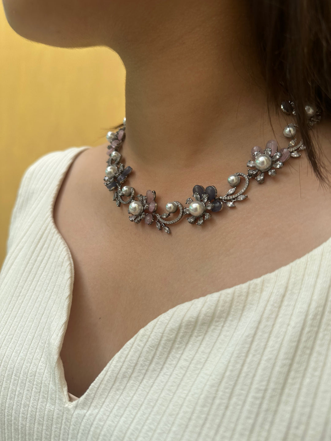 Periwinkle Necklace and Earrings