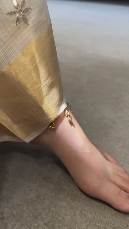 Tinkling Gold Plated 'Tukra' Anklets (Pair)