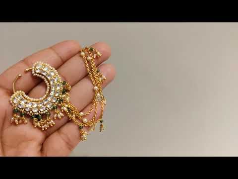 Bikaner Emerald Bridal Nath (Clip-On)