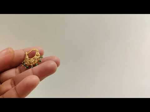 Basket Baali Earrings with Emeralds