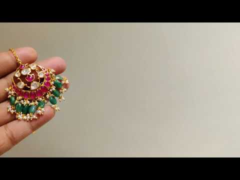 Sterling Silver Chanderi Multicolored Maangtika