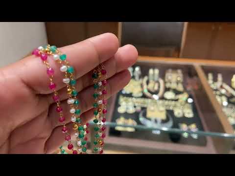 Rangeelo Three Line Multicolored Necklace With Rubies