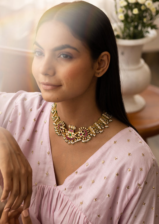 Multicolored Chenab Gulbandh Necklace