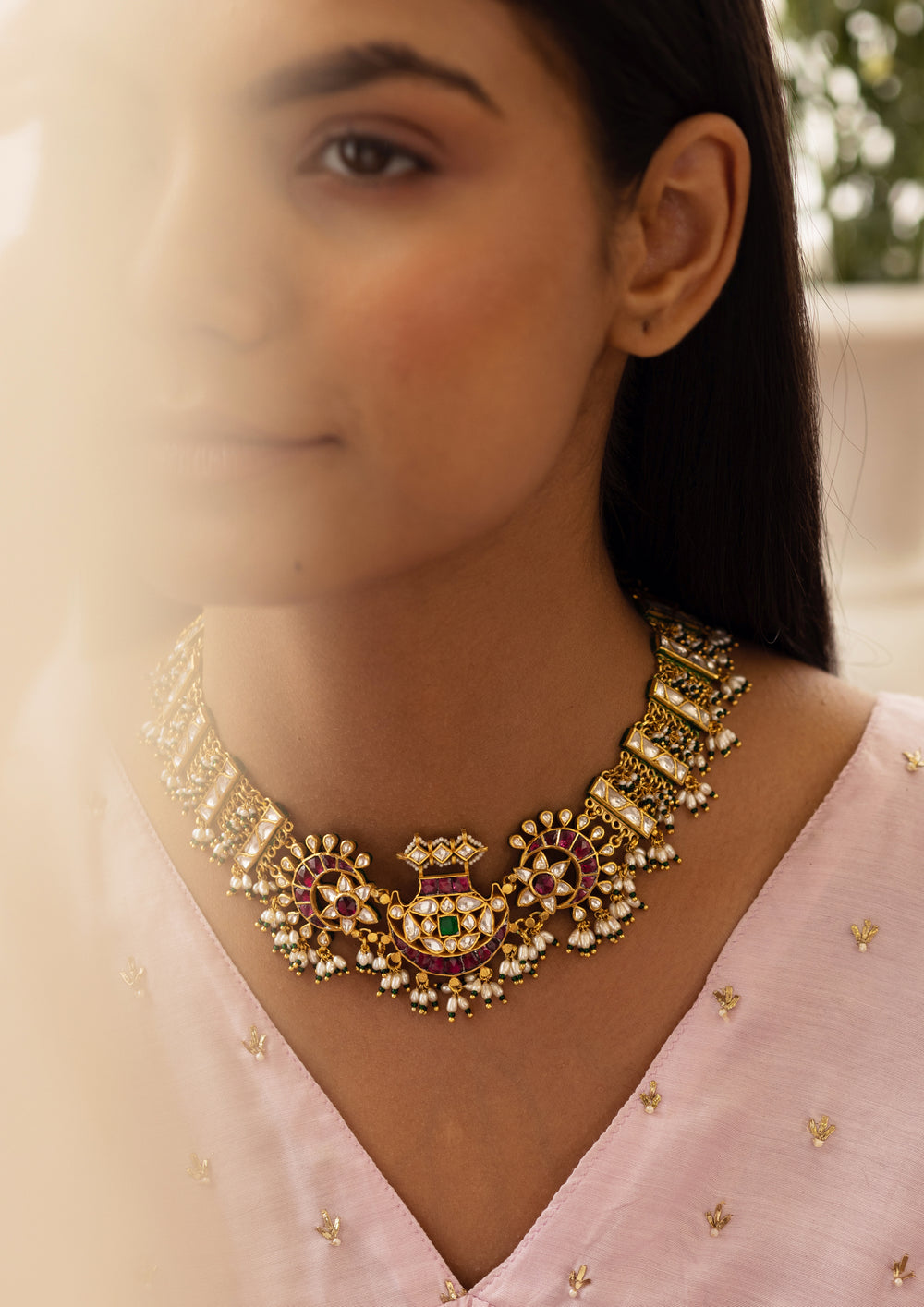 Multicolored Chenab Gulbandh Necklace