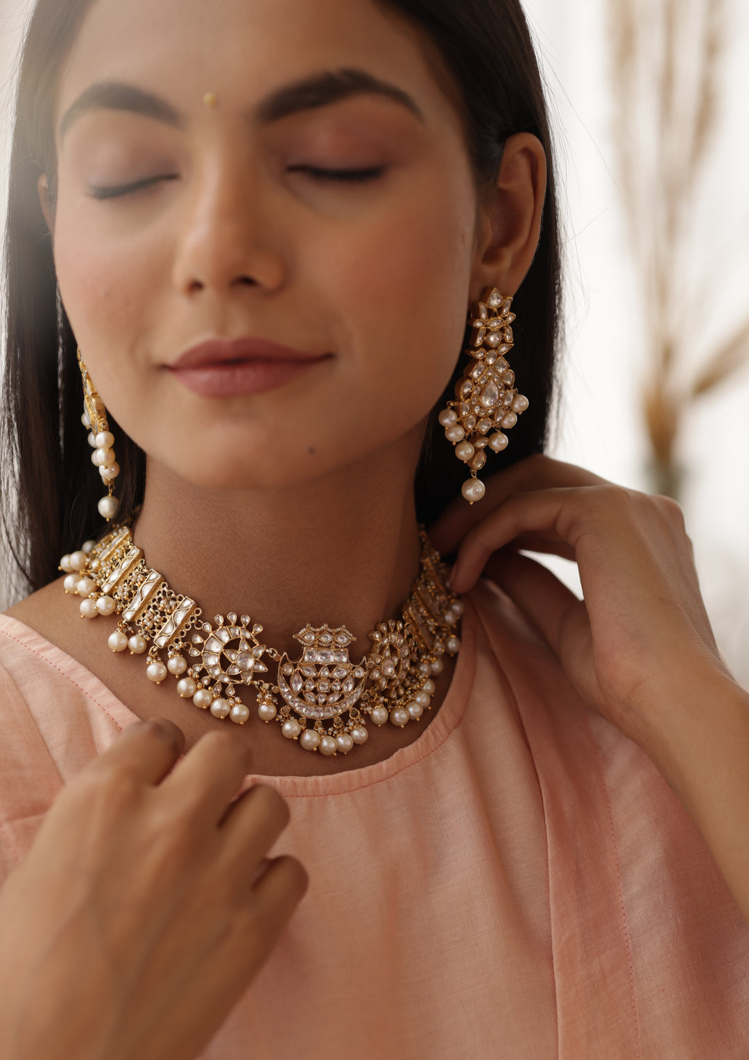 Monochrome Chenab Gulbandh Necklace