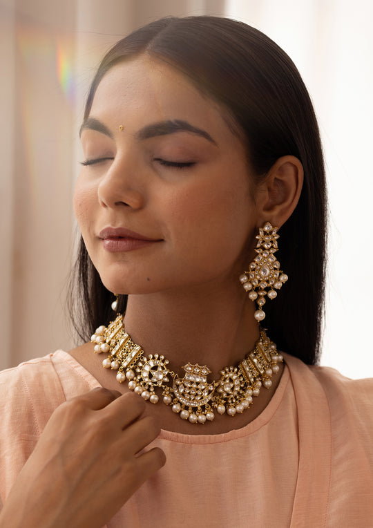 Monochrome Chenab Gulbandh Necklace