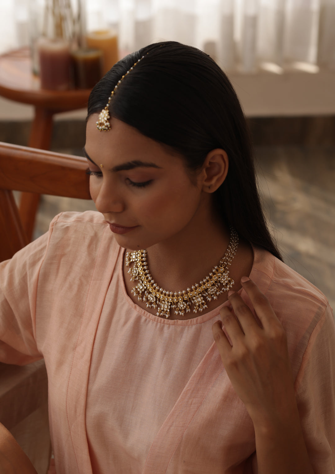Minimalistic Gutapasallu Safeda Necklace