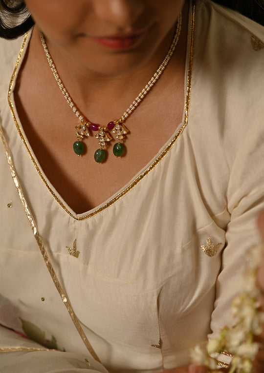 Sterling Silver Noori Necklace (Adjustable Length)