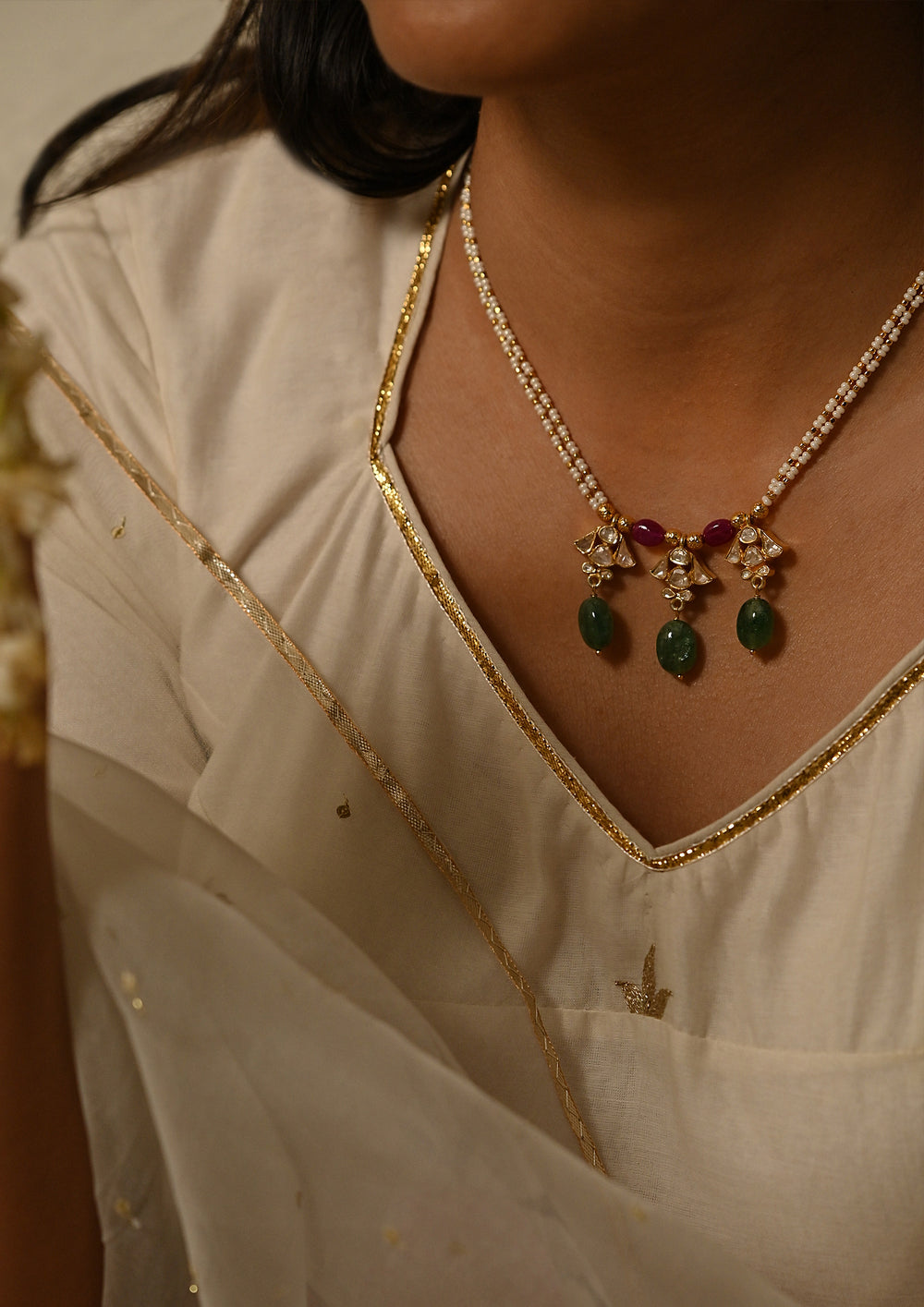 Sterling Silver Noori Necklace (Adjustable Length)