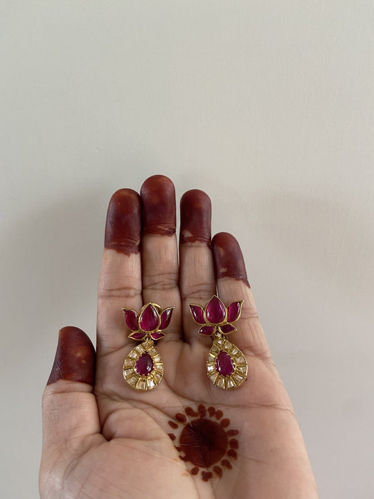 Sterling Silver Gulabi Lotus Earrings