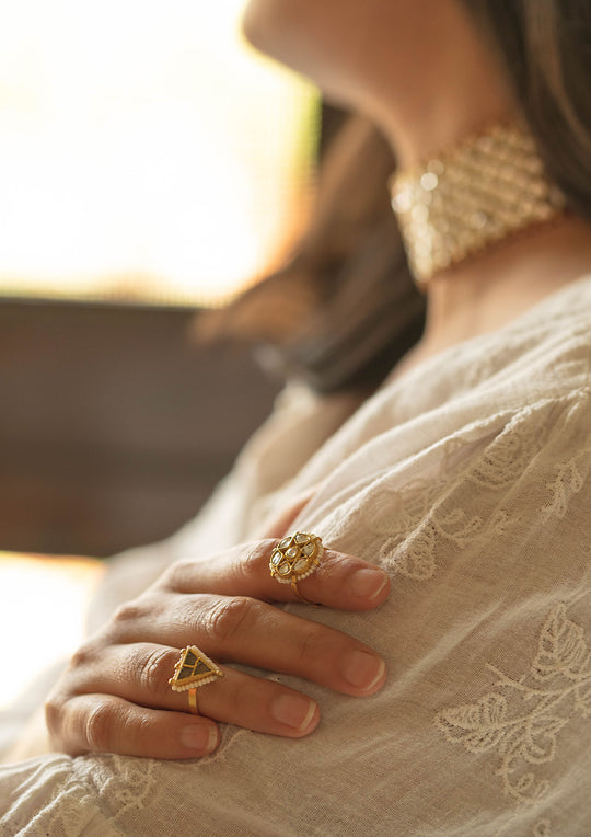 Antique Pyramid Adjustable 'Tukra' Midi Finger/Toe Ring