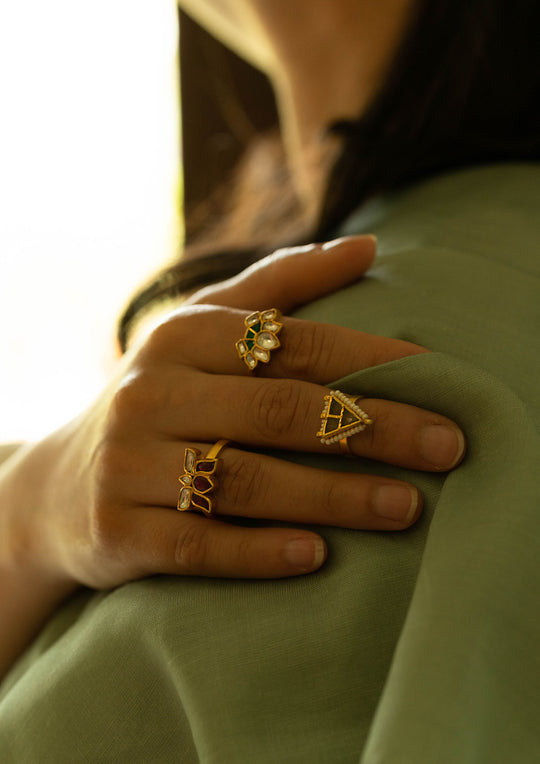 Antique Pyramid Adjustable 'Tukra' Midi Finger/Toe Ring