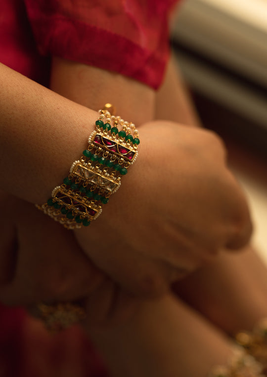Multicolored Terminals Tukra Bracelet