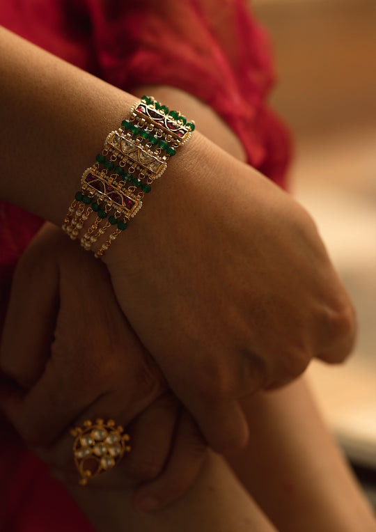 Multicolored Terminals Tukra Bracelet