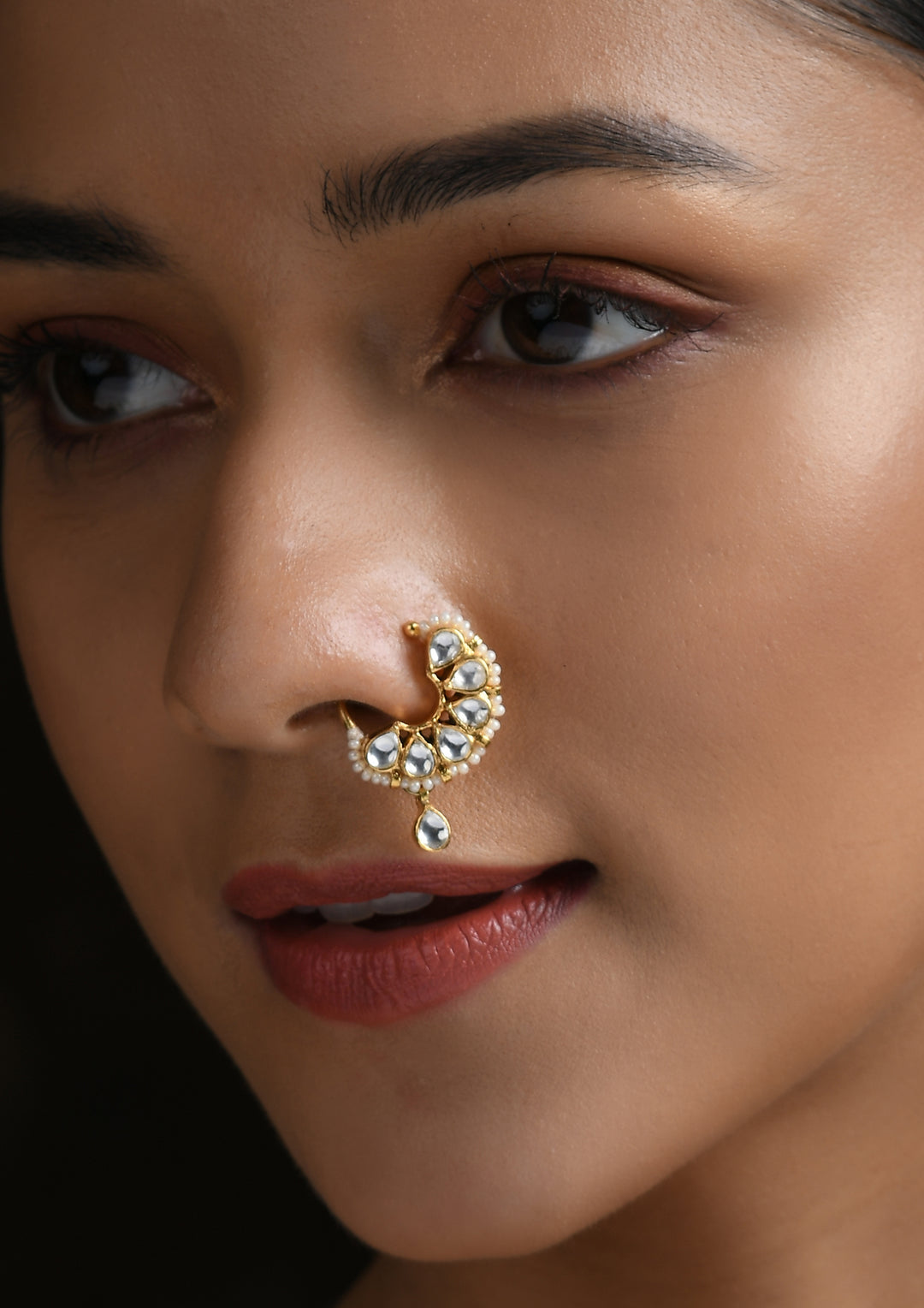 Navmi Signature Kundan Clip-On Nath