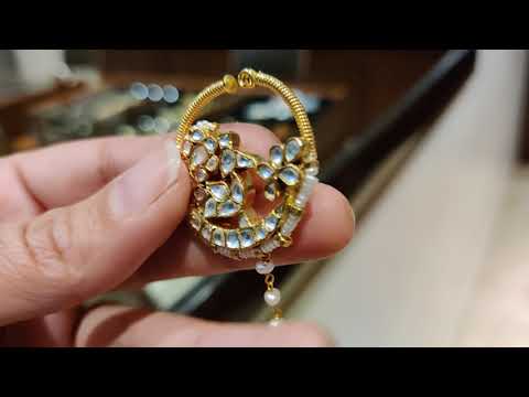 Classic Monochrome Peacock Clip-On Nath With Pearl String