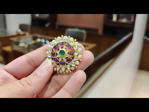 Navmi Classic Bharwa Multicolored Studs With Gold Plating