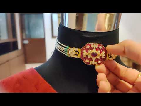 'Izra' Sterling Silver Ruby Semi-Moissanite Choker