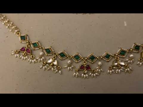Multicolored Bridal 'Tukra' Anklets (Pair)