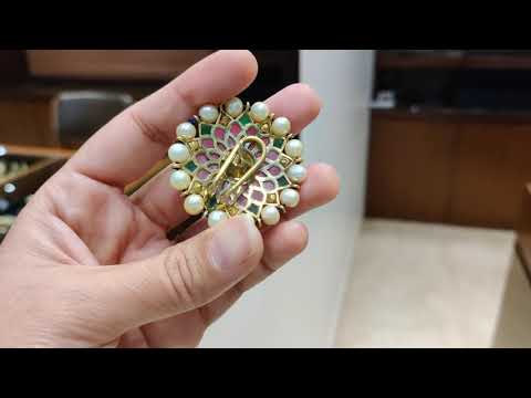 Izra Sterling Silver Big Ruby Layered Floral Semi-Moissanite Studs