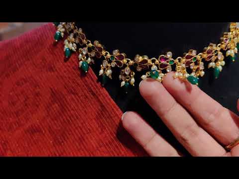 Multicolored Tulip Semi Choker With Gold Plating