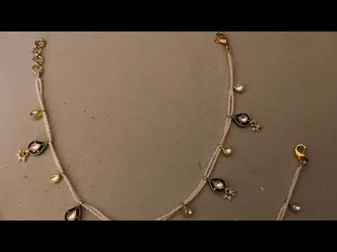 Blue Meenakari 'Tukra' Anklets (Pair)