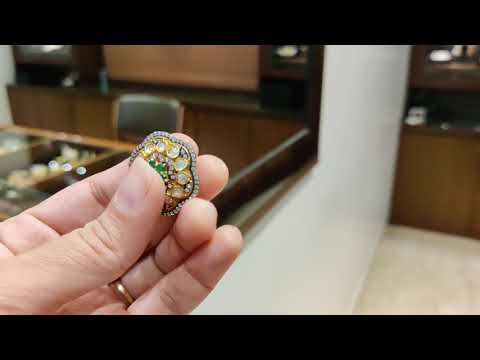 Izra Sterling Silver Green Floral Semi-Moissanite Studs