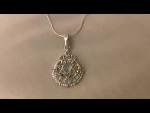 Powder Blue and Silver 'Tukra' Pendant with Complimentary Chain