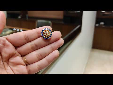 Dopehri Tiny Blue Pin Wheel Polki Studs