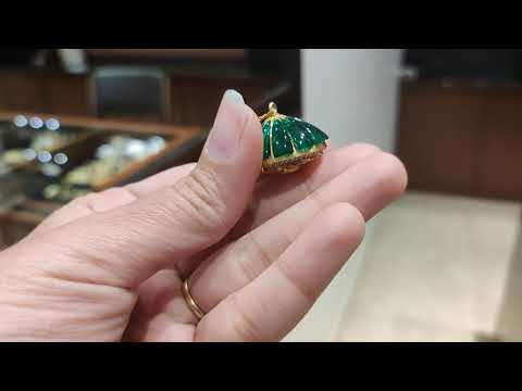 Izra Sterling Silver Deep Green Semi-Moissanite Borla Maangtika