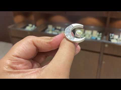 Pearly Crescent Moon Adjustable 'Tukra' Ring
