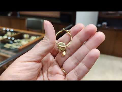 Dopehri Floral Monochrome Clip On Nath With Kundan Drops
