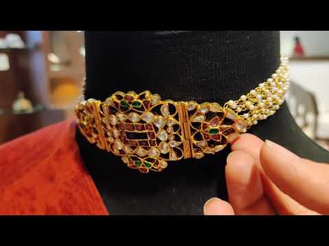 Navmi Sunlight Multicolored Choker With Pearl Strings
