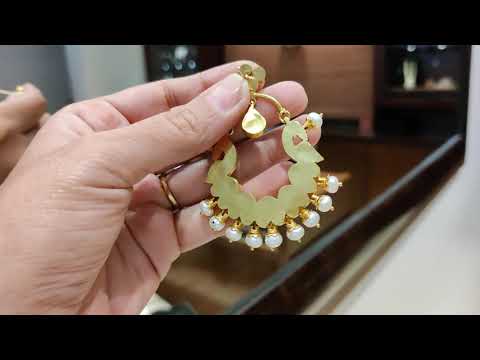 Perched Peacocks Multicolored Earrings With Polki And Pearls
