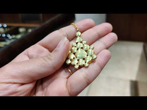 Izra Sterling Silver Classic Monochrome Semi-Moissanite Maangtika
