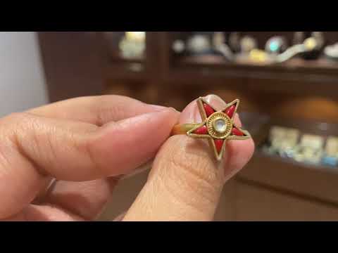 Coral Star Adjustable Tukra Ring