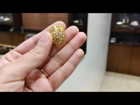 Dopehri Chiseled Gold Plated Polki Studs