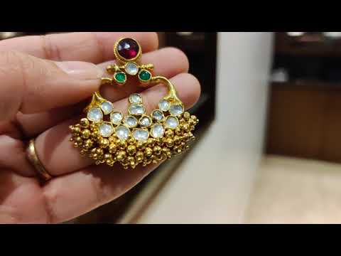 Golden Pipe Multicolored Earrings