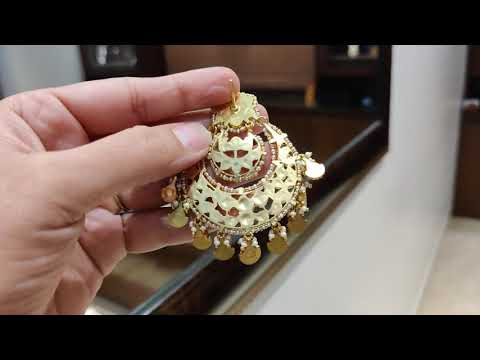 Classic Monochrome Kundan Chaandbalis in Gold Plating