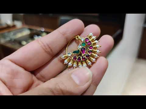 Navmi Big Maharashtrian Style Multicolored Clip-On Nath