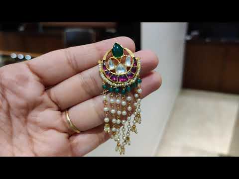Multicolored Tear Drop Chaandbaalis With Pearls