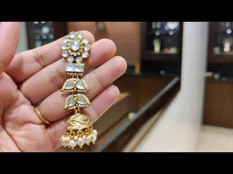 Long Flower Jhumkis With Gold Plated Silver