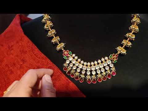 Sterling Silver Moti Guchhi Multicolored Necklace