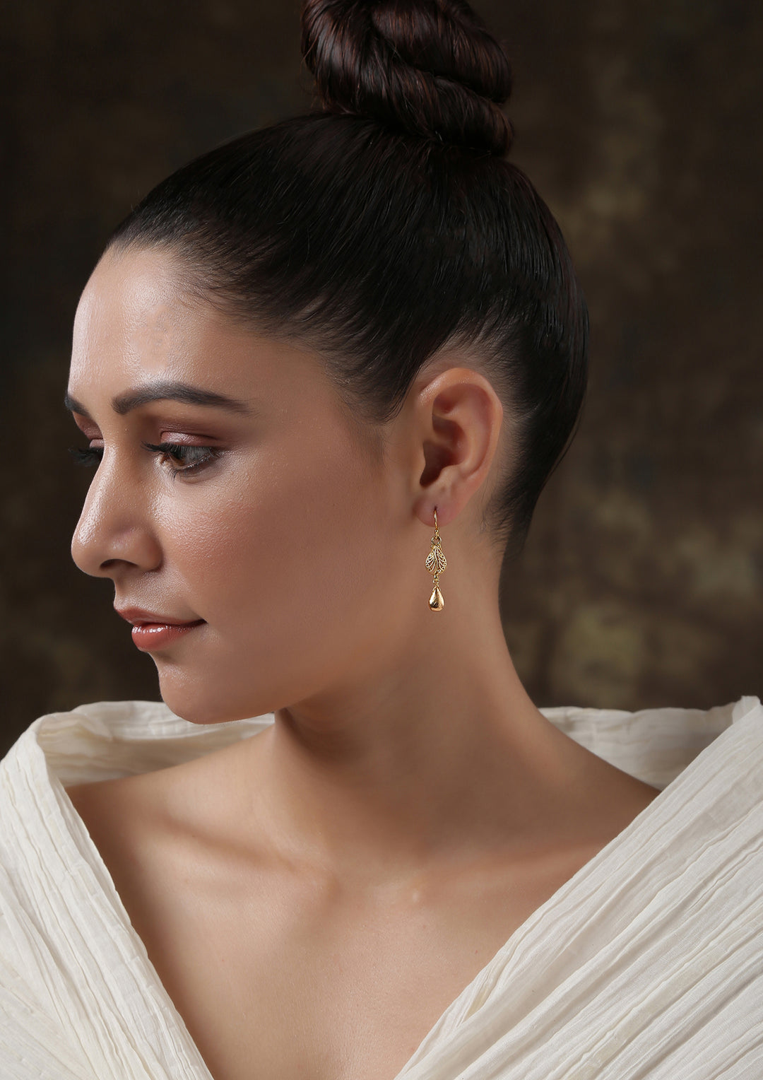 Golden Mango Fish Hook Earrings