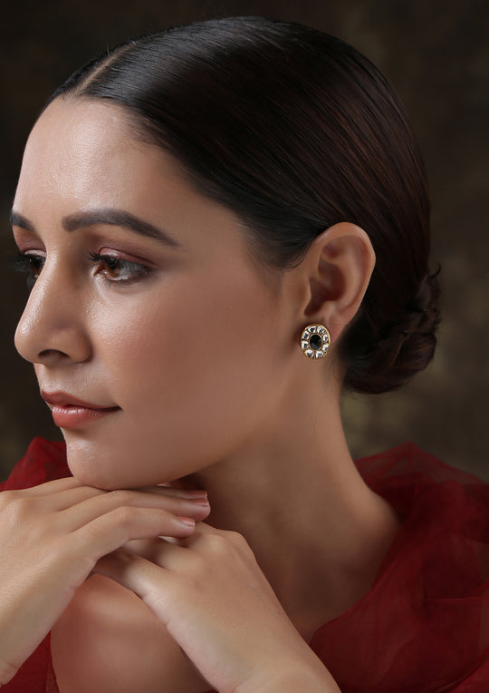 Dopehri Small Oval Black Onyx Studs