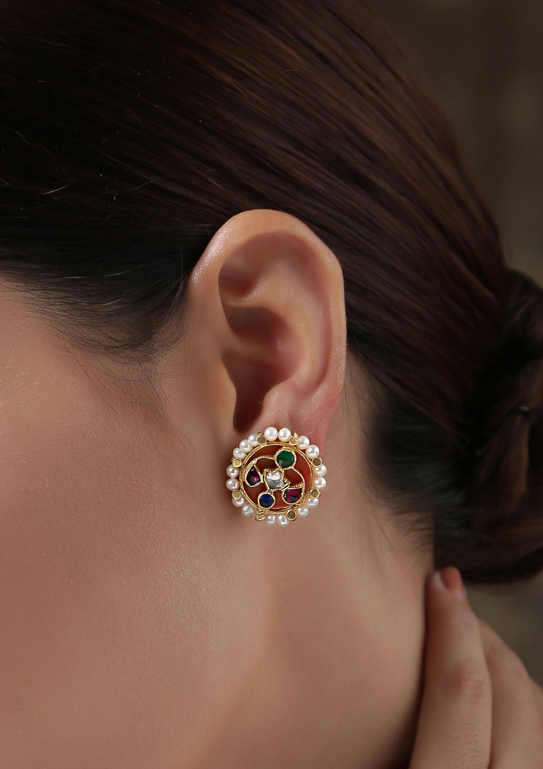 Dopehri Round Multicolored Studs